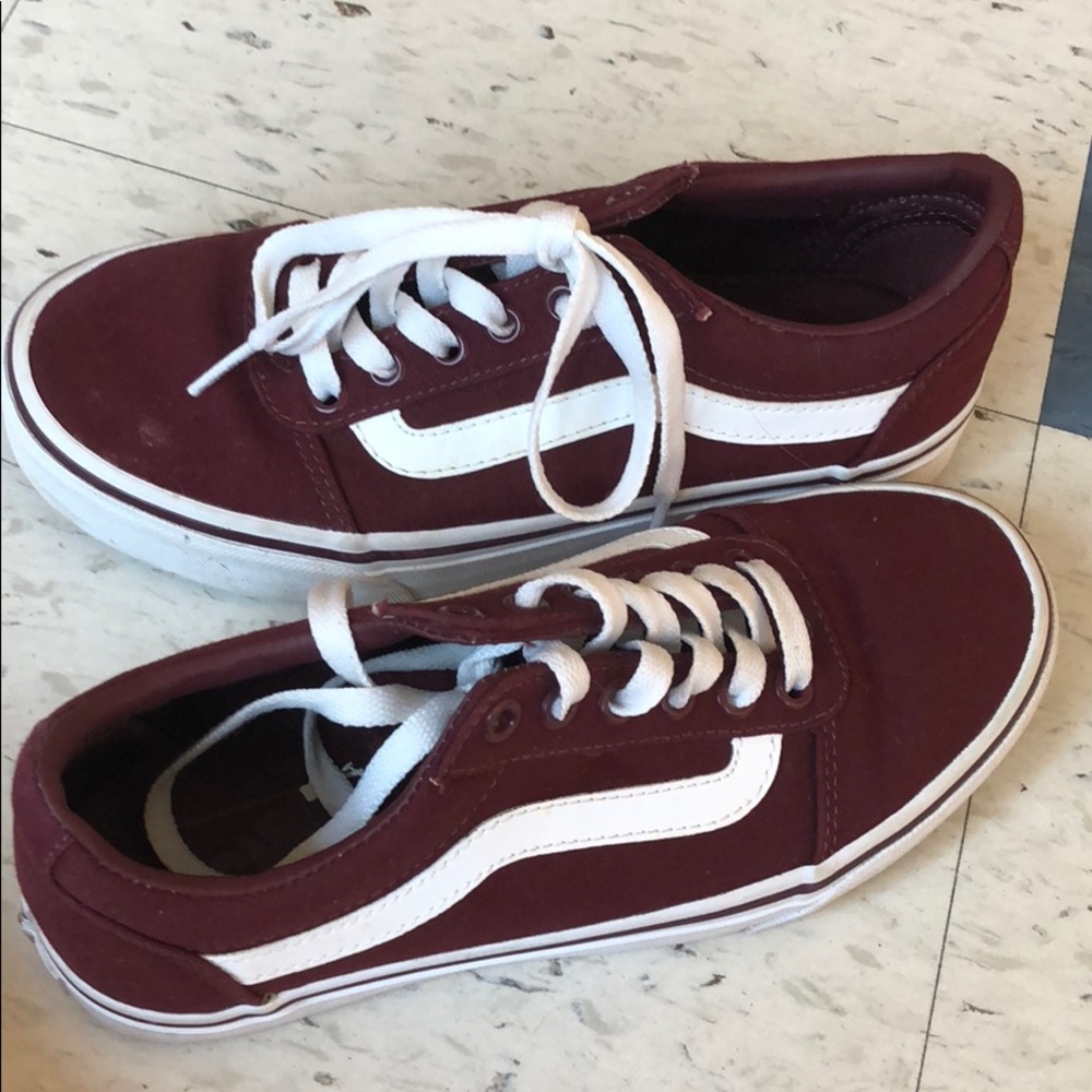 Maroon Low Top Vans